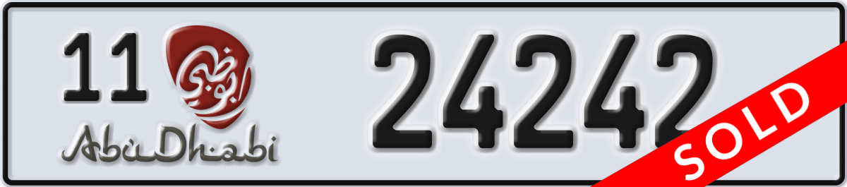abu dhabi License Plate Number 24242 Code 11