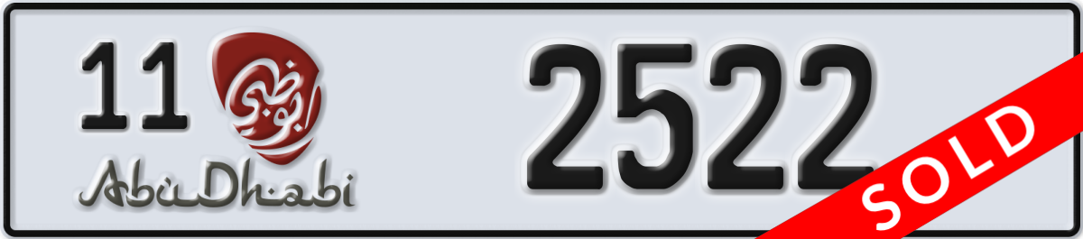 abu dhabi License Plate Number 2522 Code 11