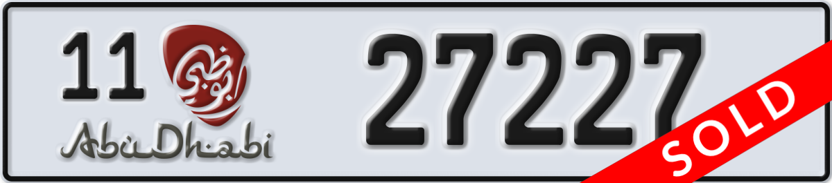 abu dhabi License Plate Number 27227 Code 11