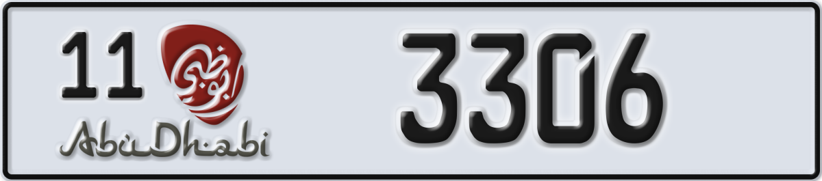 abu dhabi License Plate Number 3306 Code 11