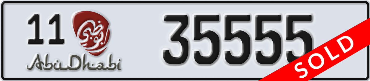 abu dhabi License Plate Number 35555 Code 11