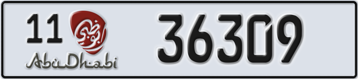 abu dhabi License Plate Number 36309 Code 11