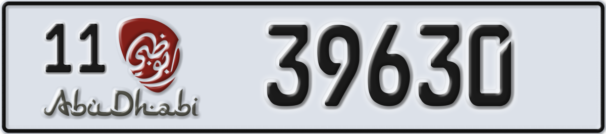 abu dhabi License Plate Number 39630 Code 11