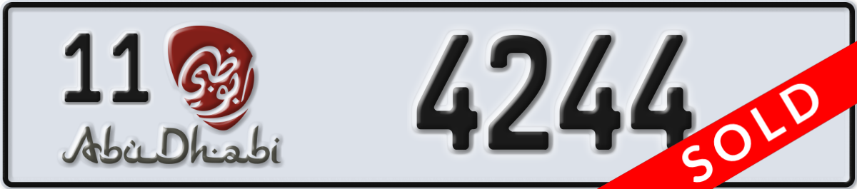 abu dhabi License Plate Number 4244 Code 11