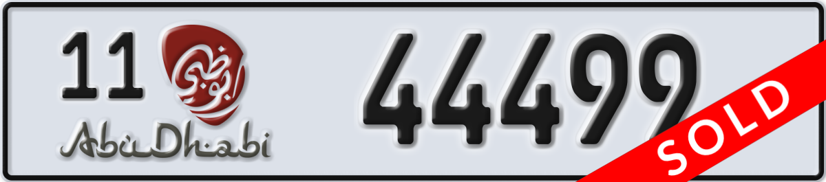 abu dhabi License Plate Number 44499 Code 11