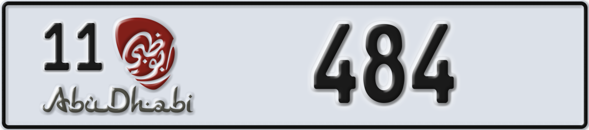 abu dhabi License Plate Number 484 Code 11