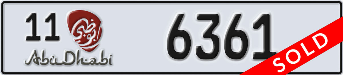 abu dhabi License Plate Number 6361 Code 11