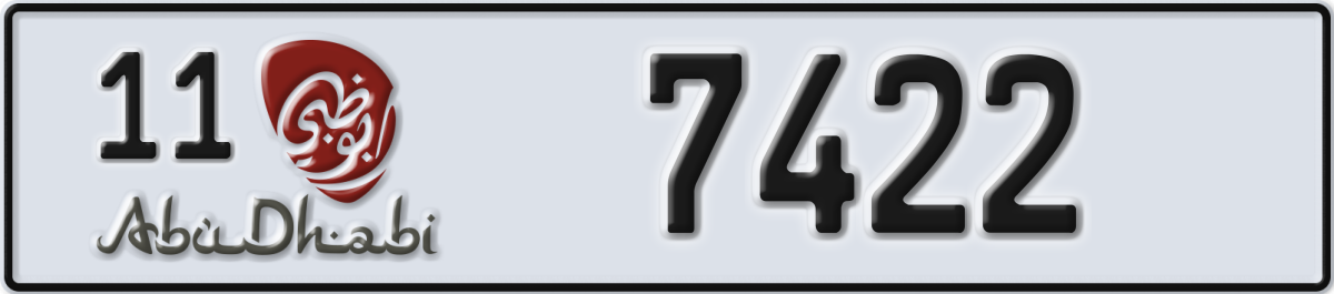 abu dhabi License Plate Number 7422 Code 11