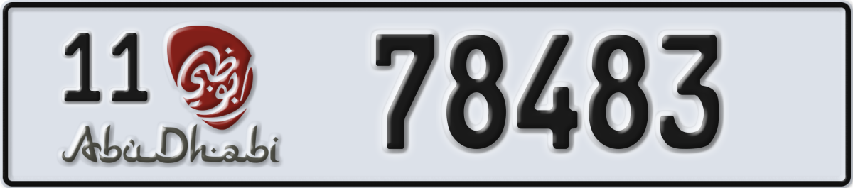 abu dhabi License Plate Number 78483 Code 11