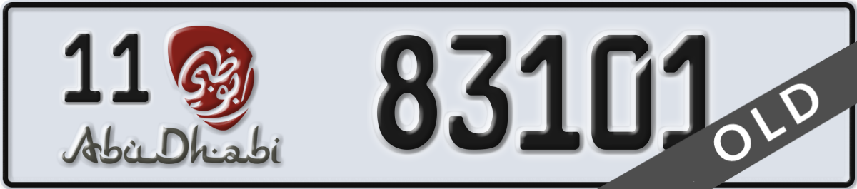 abu dhabi License Plate Number 83101 Code 11