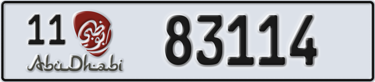 abu dhabi License Plate Number 83114 Code 11