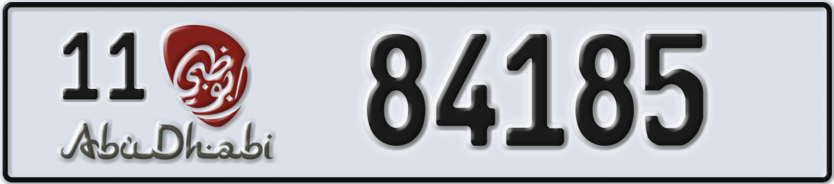 abu dhabi License Plate Number 84185 Code 11