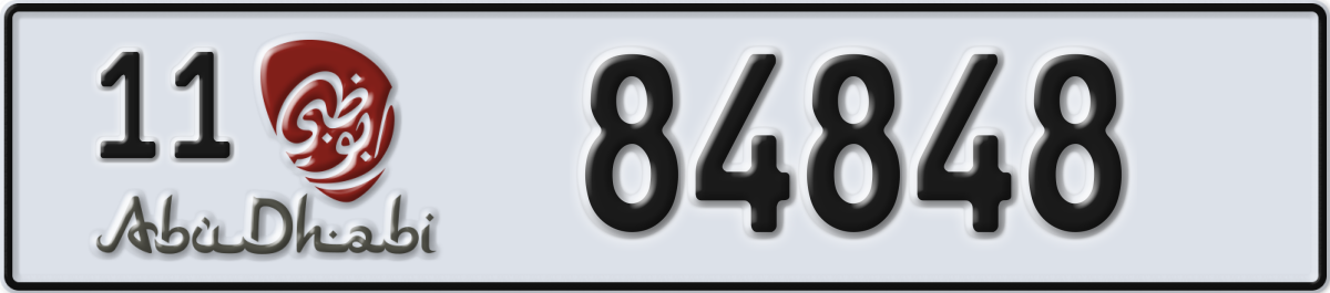 abu dhabi License Plate Number 84848 Code 11