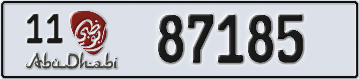 abu dhabi License Plate Number 87185 Code 11