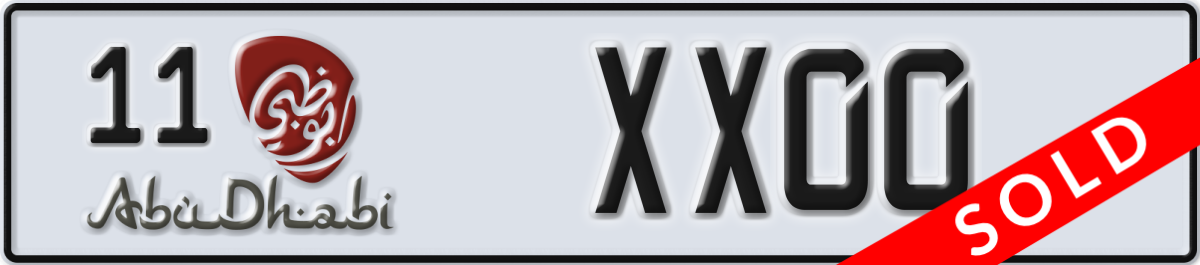 abu dhabi License Plate Number XX00 Code 11