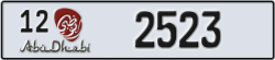abu dhabi - code - 12 - number -2523