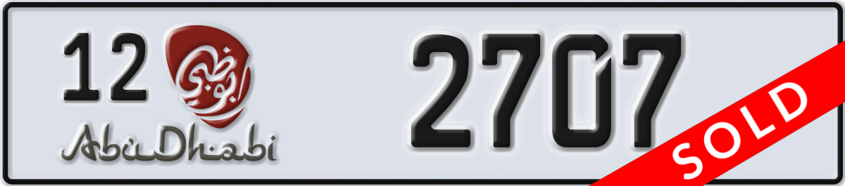 abu dhabi License Plate Number 2707 Code 12