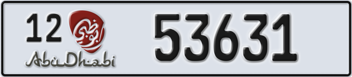 abu dhabi License Plate Number 53631 Code 12