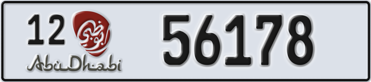 abu dhabi License Plate Number 56178 Code 12