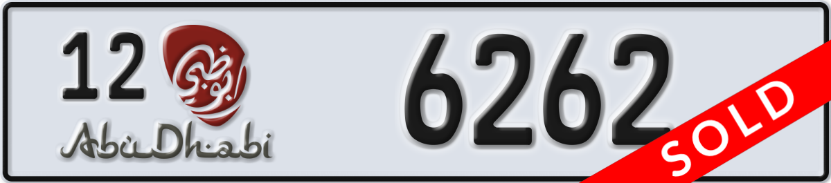 abu dhabi License Plate Number 6262 Code 12