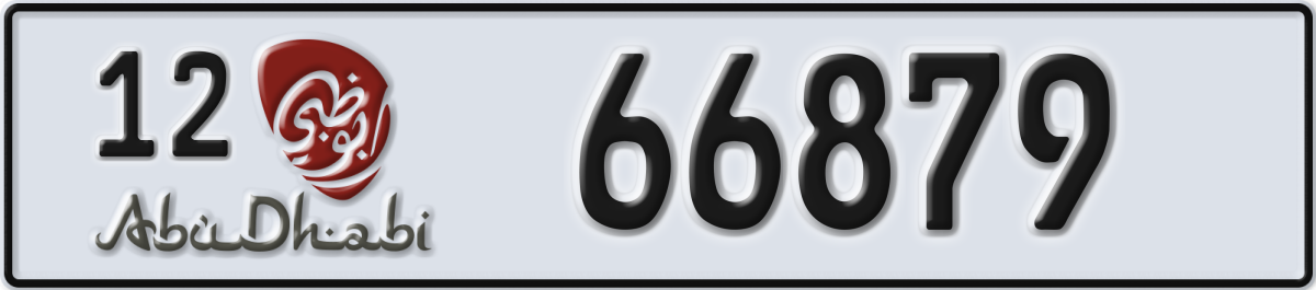 abu dhabi License Plate Number 66879 Code 12