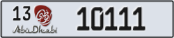 abu dhabi - code - 13 - number -10111