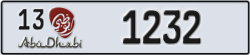 abu dhabi - code - 13 - number -1232