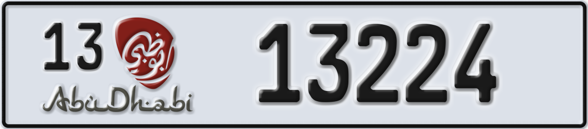 abu dhabi License Plate Number 13224 Code 13