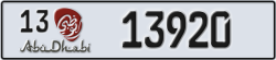 abu dhabi - code - 13 - number -13920