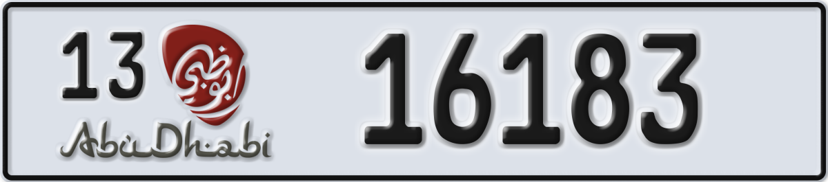 abu dhabi License Plate Number 16183 Code 13