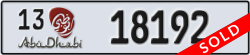 abu dhabi - code - 13 - number -18192