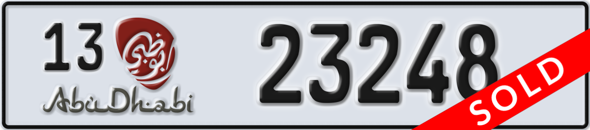 abu dhabi License Plate Number 23248 Code 13