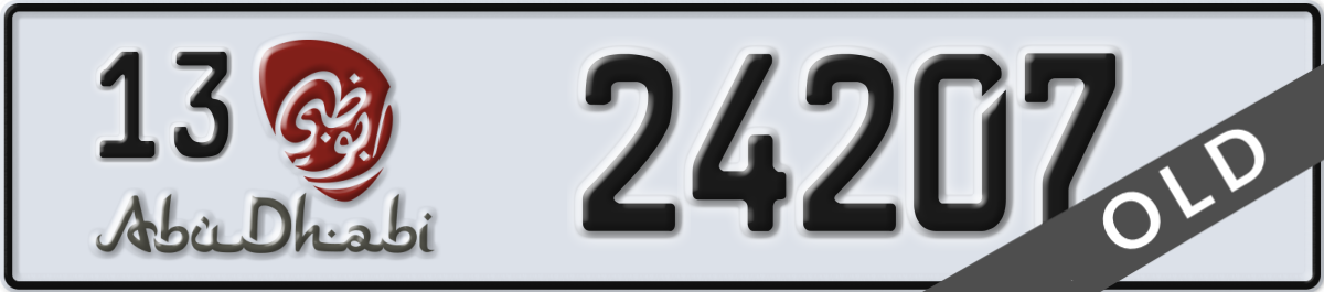 abu dhabi License Plate Number 24207 Code 13