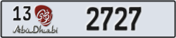 abu dhabi - code - 13 - number -2727