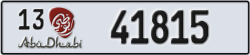 abu dhabi - code - 13 - number -41815
