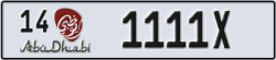abu dhabi - code - 14 - number -1111X