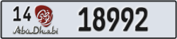 abu dhabi - code - 14 - number -18992