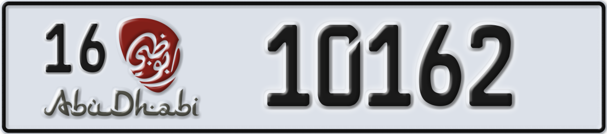 abu dhabi License Plate Number 10162 Code 16