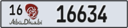 abu dhabi - code - 16 - number -16634