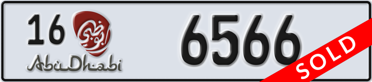 abu dhabi License Plate Number 6566 Code 16