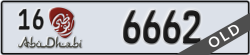 abu dhabi - code - 16 - number -6662
