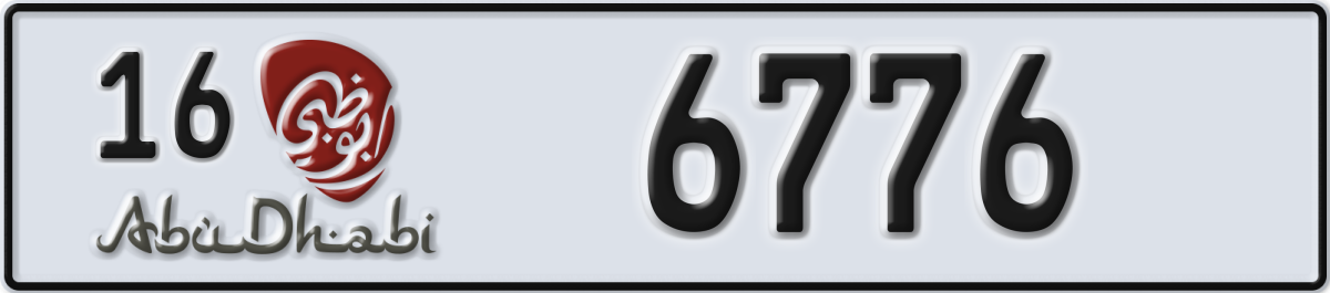 abu dhabi License Plate Number 6776 Code 16