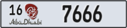 abu dhabi - code - 16 - number -7666