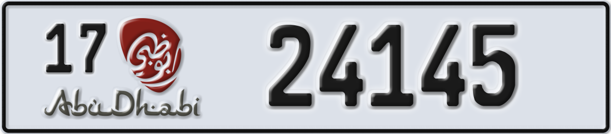 abu dhabi License Plate Number 24145 Code 17