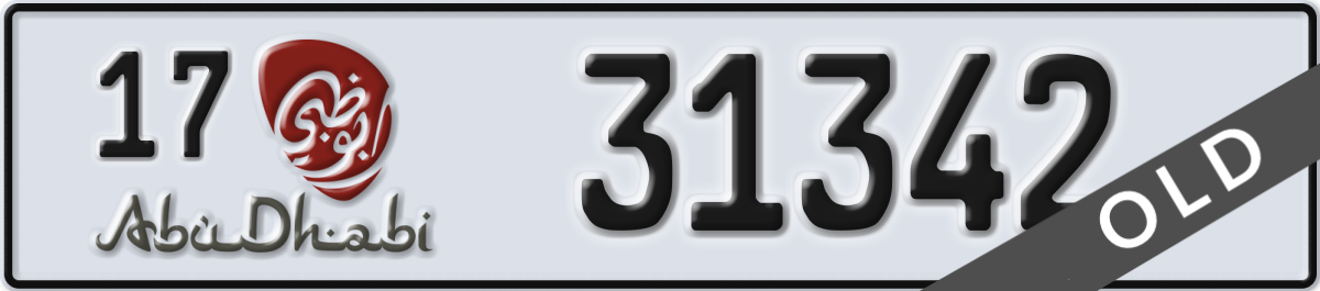 abu dhabi License Plate Number 31342 Code 17