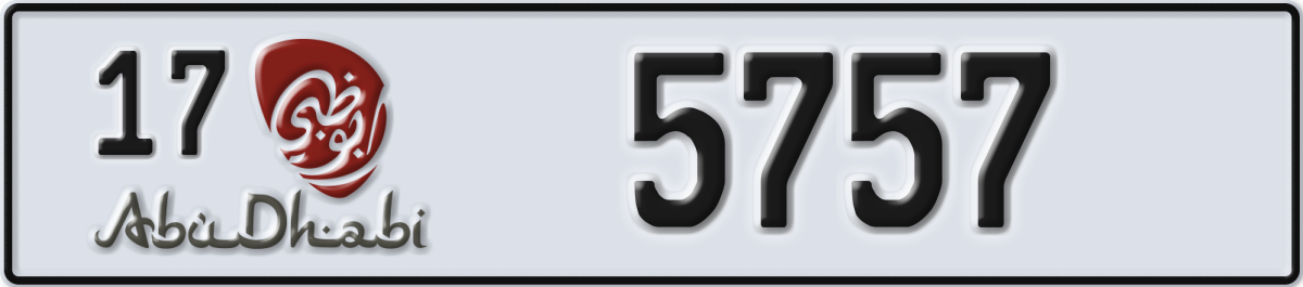abu dhabi License Plate Number 5757 Code 17