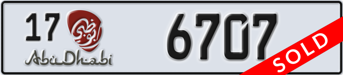 abu dhabi License Plate Number 6707 Code 17