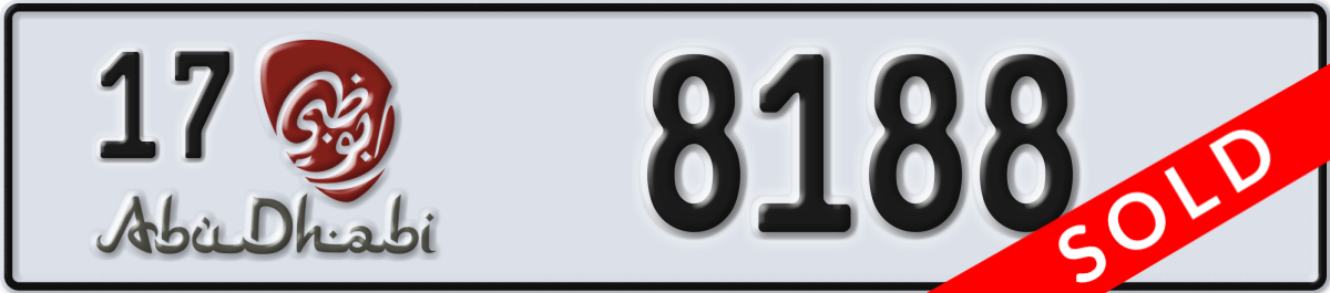 abu dhabi License Plate Number 8188 Code 17