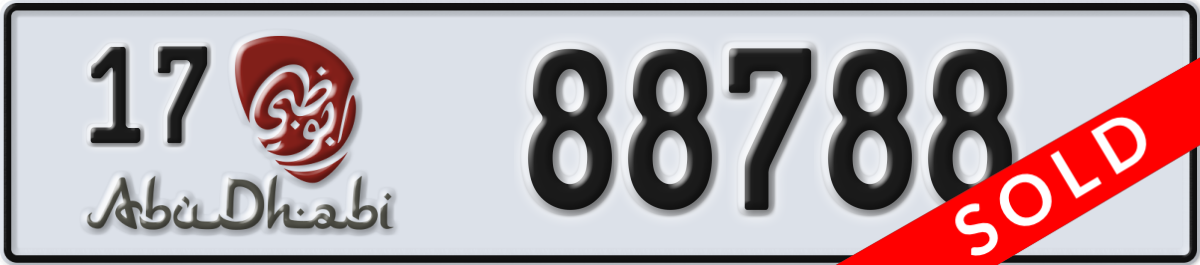 abu dhabi License Plate Number 88788 Code 17