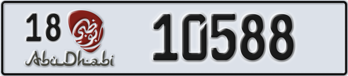 abu dhabi License Plate Number 10588 Code 18
